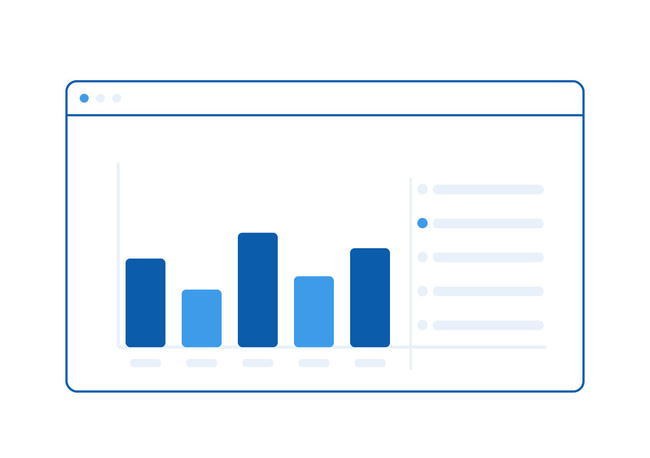 Illustration of a monthly Search Console report showing search data and a summary list